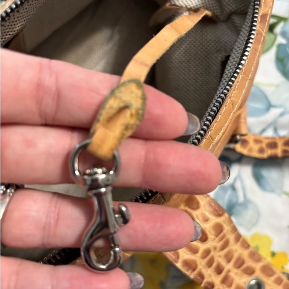 Dooney & Bourke Croc Embossed Leather Barrel Satchel – Honey Tan - Picture 6 of 6